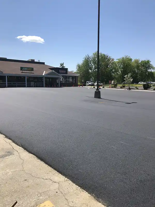 Parking lot after paving
