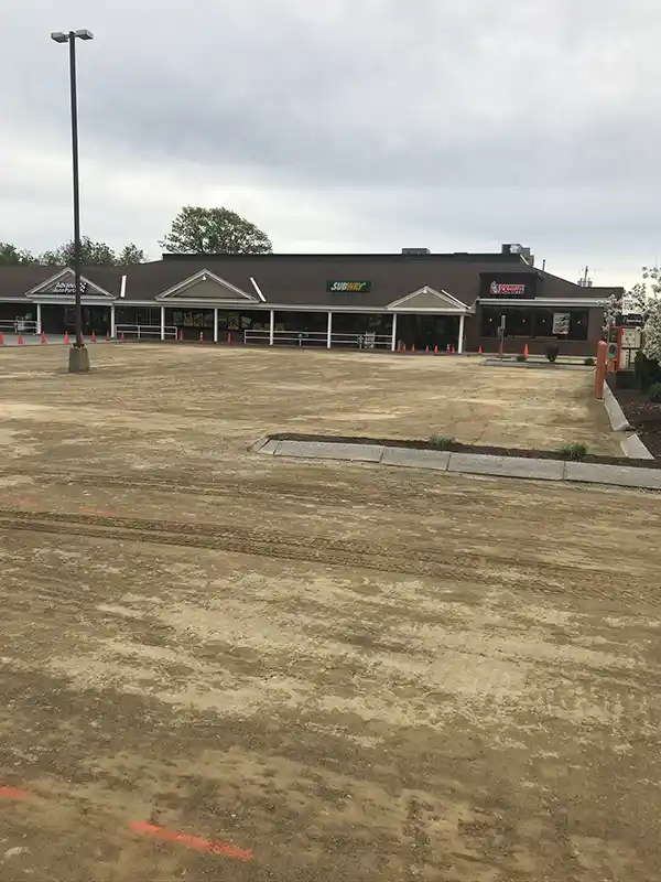 Parking lot before paving